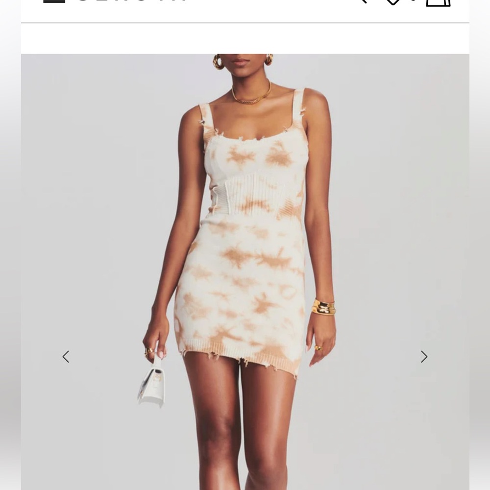 Stylish Sleeveless Mini Dress in Cream and Brown